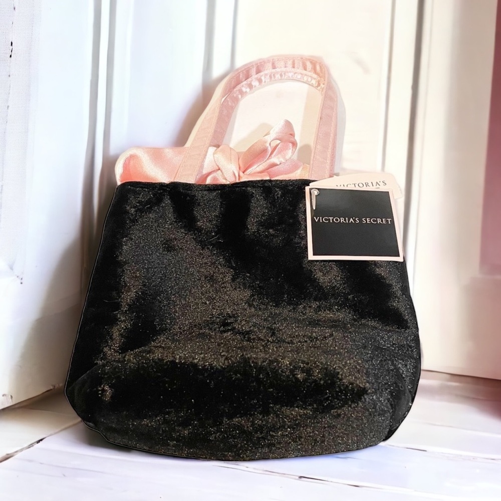 Victorias Secret Y2K Black Mini Velvet‎ Pouch NWT New With Tags